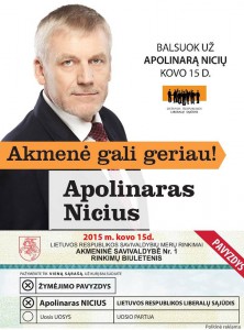 Akmenes skyrius Apolinaras Nicius mero rinkimai 2015