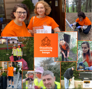 Oranžiniai savanoriai švarino gamtą ir padėjo barams